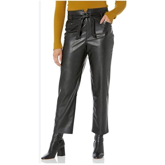 Paige pants faux leather vegan black 4 - Picture 1 of 10
